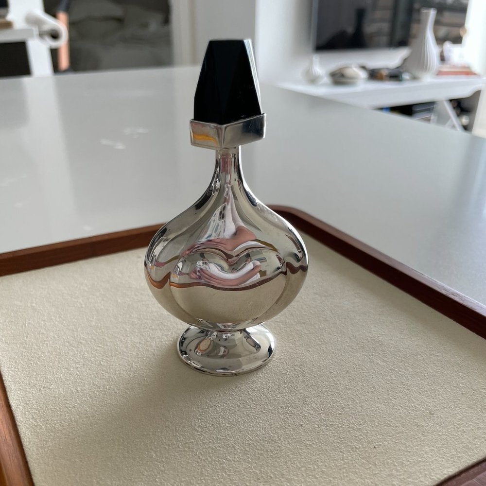 Perfume Bottle Sterling Silver and Onyx
